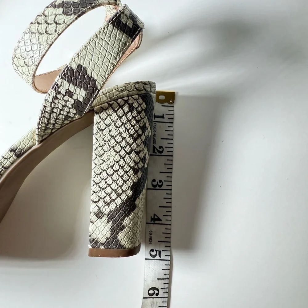 Mix No. 6 Black and Cream Snake Print Heels